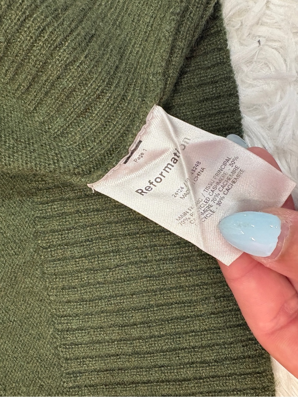 Reformation Cashmere Polo Sweater Green - Picture 7 of 7